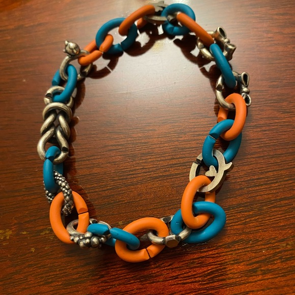 Trollbead X bracelet with rubber links and sterling silver links - Picture 2 of 4